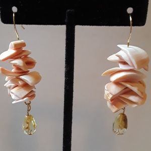 NWT Shell and antique Czech glass drop Earrings